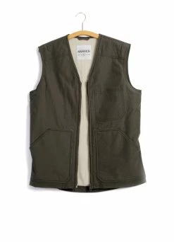 HANSEN GARMENTS HERBERT | Lined Zipper Work Waistcoat | Tech Army -Deals Bottoms Store herbert lined zipper work waistcoat tech army 255 416768