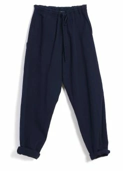 HANSEN GARMENTS JACK | Casual Drawstring Pants | Waffle Indigo -Deals Bottoms Store jack casual drawstring pants waffle indigo hansen garments 853225