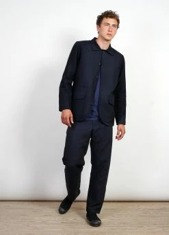 HANSEN GARMENTS KEN | Wide Cut Trousers| 3-Tone Blue -Deals Bottoms Store ken wide cut trousers 3 tone blue 992660