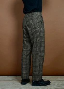 HANSEN GARMENTS KEN | Wide Cut Trousers | Checkered -Deals Bottoms Store ken wide cut trousers checkered hansen garments 830368