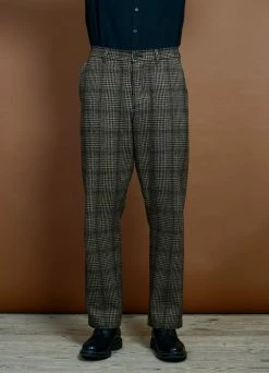 HANSEN GARMENTS KEN | Wide Cut Trousers | Checkered -Deals Bottoms Store ken wide cut trousers checkered hansen garments 968530