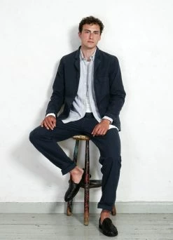 HANSEN GARMENTS KEN | Wide Cut Work Trousers | Black Navy -Deals Bottoms Store ken wide cut work trousers black navy hansen garments 266105