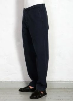 HANSEN GARMENTS KEN | Wide Cut Work Trousers | Black Navy -Deals Bottoms Store ken wide cut work trousers black navy hansen garments 869015