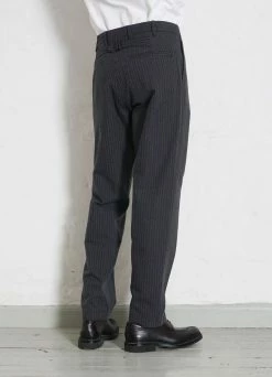 HANSEN GARMENTS KIAN | Cinch Back Wide Trousers | Grey Pin -Deals Bottoms Store kian cinch back wide trousers grey pin hansen garments 401817