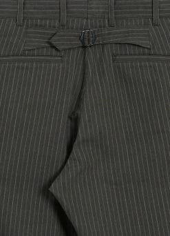 HANSEN GARMENTS KIAN | Cinch Back Wide Trousers | Khaki Pin -Deals Bottoms Store kian cinch back wide trousers khaki pin hansen garments 272780