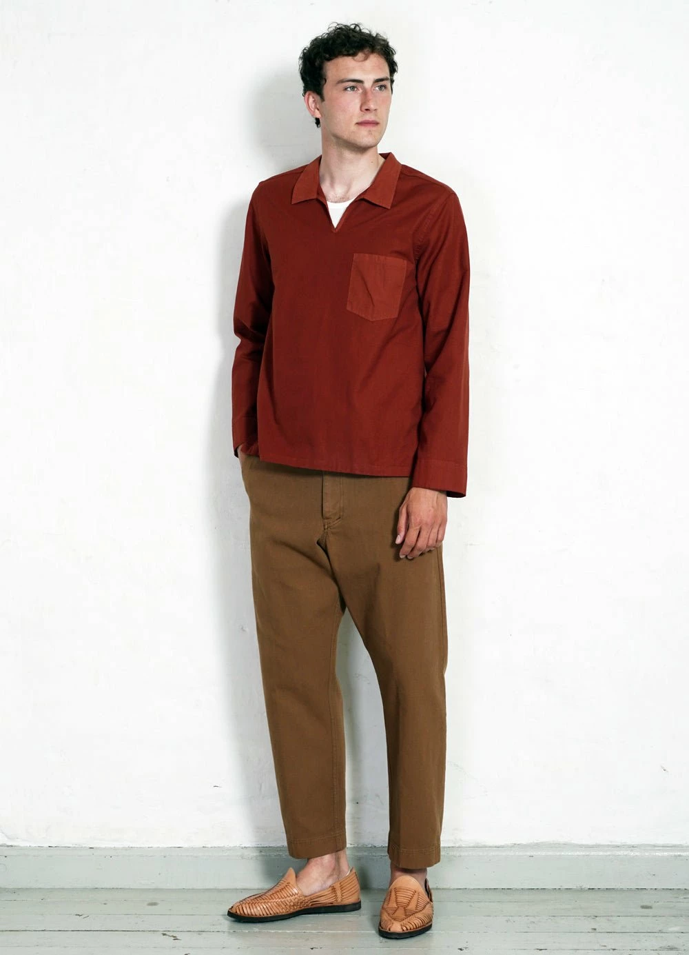 HANSEN GARMENTS MARIUS | Casual Pull On Shirt | Terracotta 2 HANSEN GARMENTS MARIUS | Casual Pull On Shirt | Terracotta - Image 2