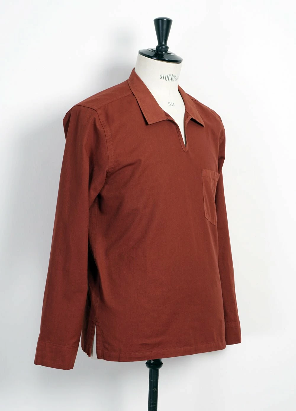 HANSEN GARMENTS MARIUS | Casual Pull On Shirt | Terracotta 3 HANSEN GARMENTS MARIUS | Casual Pull On Shirt | Terracotta - Image 3