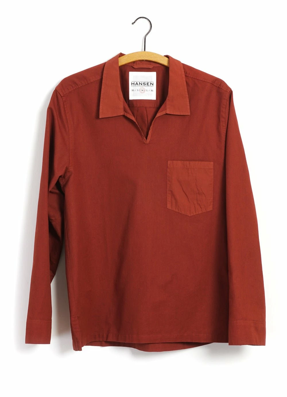 HANSEN GARMENTS MARIUS | Casual Pull On Shirt | Terracotta 1 HANSEN GARMENTS MARIUS | Casual Pull On Shirt | Terracotta