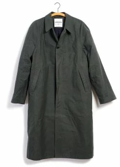 HANSEN GARMENTS MORTEN | Long Windbreaker Coat | Dark Sage