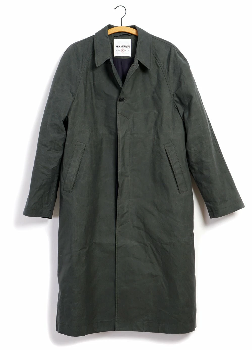 HANSEN GARMENTS MORTEN | Long Windbreaker Coat | Dark Sage 1 HANSEN GARMENTS MORTEN | Long Windbreaker Coat | Dark Sage