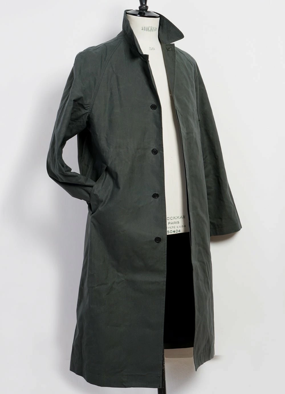 HANSEN GARMENTS MORTEN | Long Windbreaker Coat | Dark Sage 3 HANSEN GARMENTS MORTEN | Long Windbreaker Coat | Dark Sage - Image 3