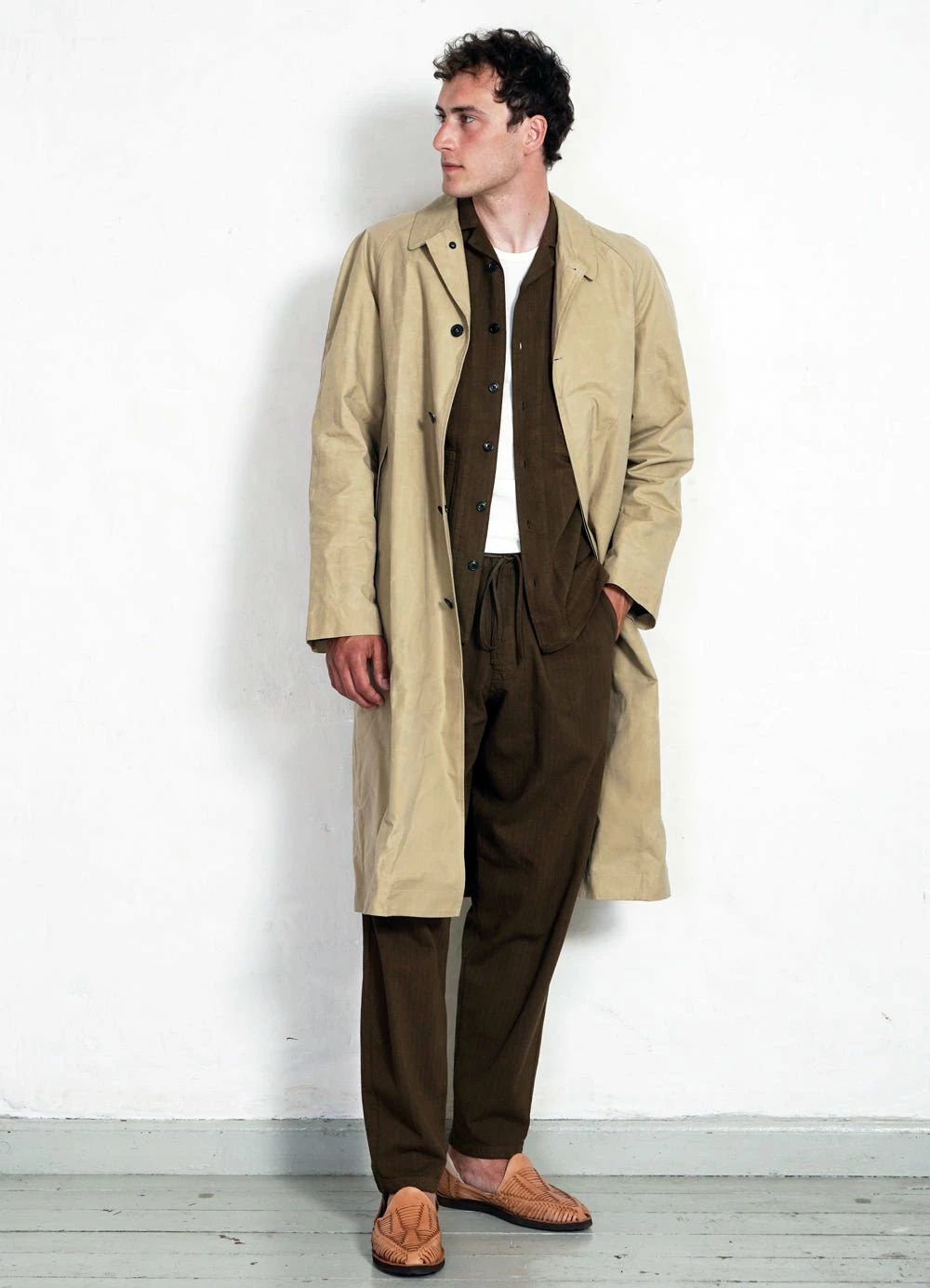 HANSEN GARMENTS MORTEN | Long Windbreaker Coat | Sand 2 HANSEN GARMENTS MORTEN | Long Windbreaker Coat | Sand - Image 2