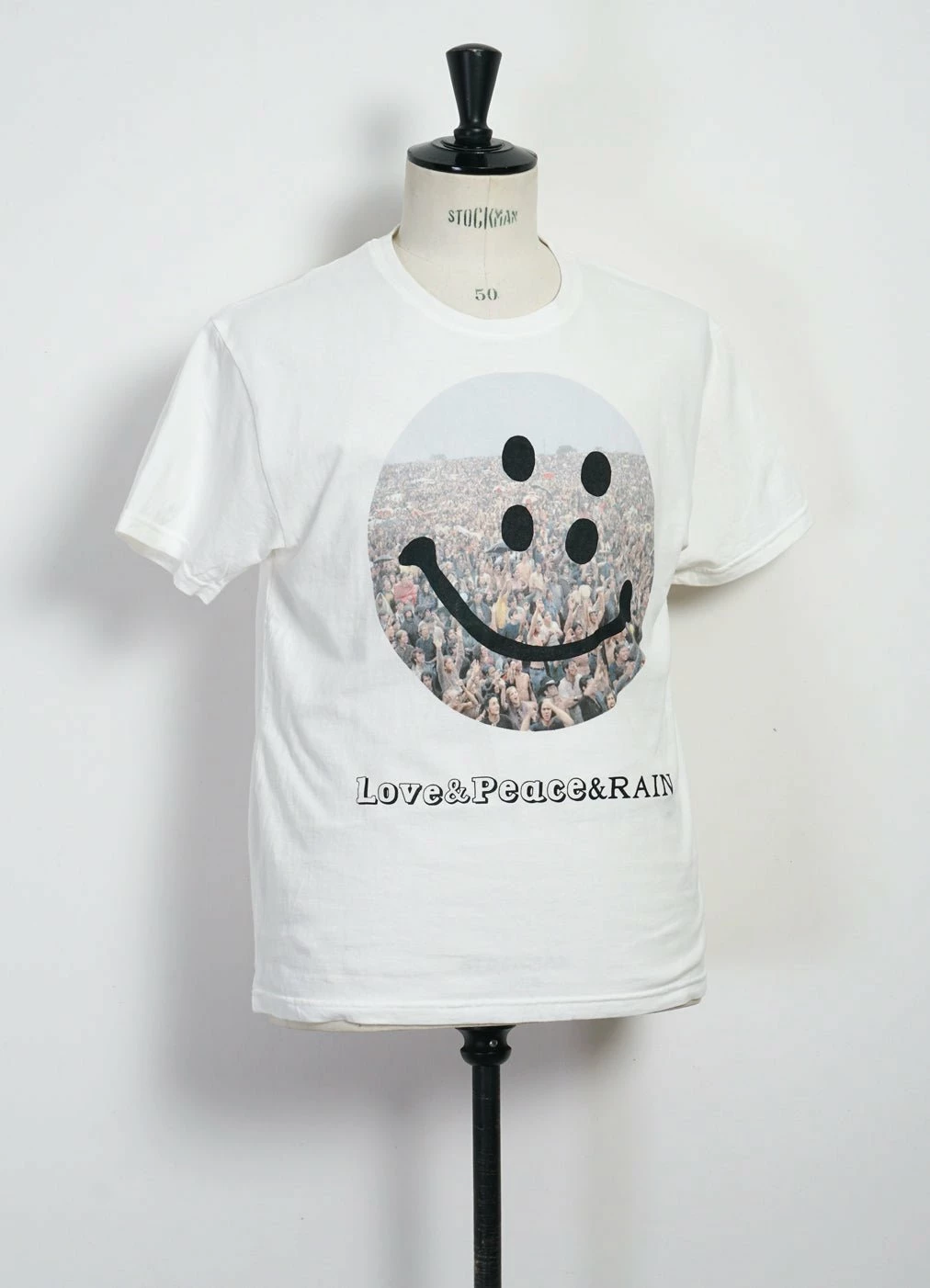 KAPITAL RAIN FES SMILE | 20/- Jersey Crew T | White 2 KAPITAL RAIN FES SMILE | 20/- Jersey Crew T | White - Image 2