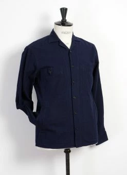HANSEN GARMENTS SAM | Casual Over Shirt | Waffle Indigo -Deals Bottoms Store sam casual over shirt waffle indigo hansen garments 315793