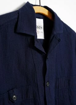 HANSEN GARMENTS SAM | Casual Over Shirt | Waffle Indigo -Deals Bottoms Store sam casual over shirt waffle indigo hansen garments 747165