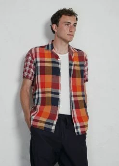 HANSEN GARMENTS JONNY | Short Sleeve Shirt | Red Checks -Deals Bottoms Store ss23 jonny red check 1