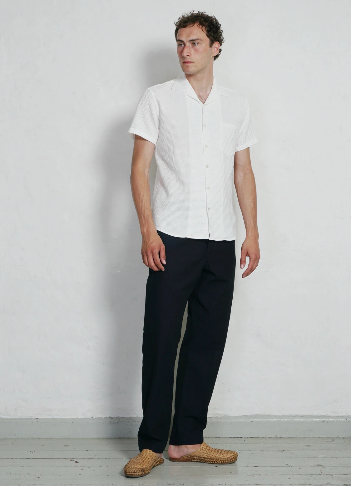 HANSEN GARMENTS JONNY | Short Sleeve Shirt | Waffle White 7 HANSEN GARMENTS JONNY | Short Sleeve Shirt | Waffle White - Image 7