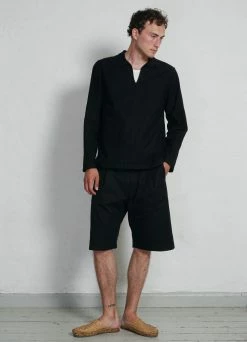 HANSEN GARMENTS MAGNE | Casual Pull-on Shirt | Black -Deals Bottoms Store ss23 magne black robin raven 1