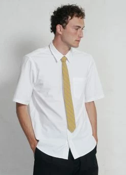 HANSEN GARMENTS REIDAR | Loose Fit Short Sleeve Shirt | White -Deals Bottoms Store ss23 reidar white tie robin raven 2