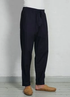 HANSEN GARMENTS JIM | Casual Drawstring Trousers | Blue -Deals Bottoms Store ss23 trousers jim blue 1
