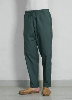 HANSEN GARMENTS JIM | Casual Drawstring Trousers | Petrol -Deals Bottoms Store ss23 trousers jim petrol 1
