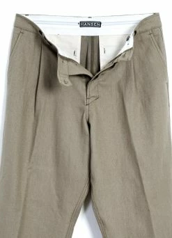 HANSEN GARMENTS SUNE | Pleated Wide Cut Trousers | Bay Leaf -Deals Bottoms Store sune pleated wide cut trousers bay leaf hansen garments 159597