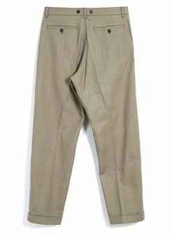 HANSEN GARMENTS SUNE | Pleated Wide Cut Trousers | Bay Leaf -Deals Bottoms Store sune pleated wide cut trousers bay leaf hansen garments 864543