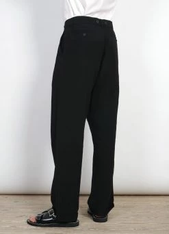 HANSEN GARMENTS SUNE | Pleated Wide Cut Trousers | Black -Deals Bottoms Store sune pleated wide cut trousers black 658700
