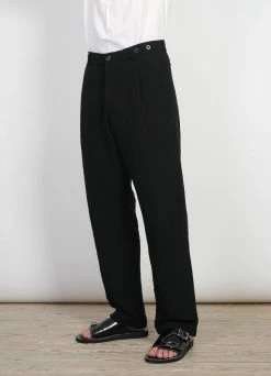 HANSEN GARMENTS SUNE | Pleated Wide Cut Trousers | Black -Deals Bottoms Store sune pleated wide cut trousers black 950887