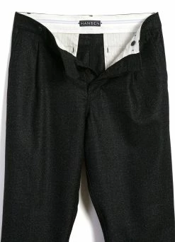 HANSEN GARMENTS SUNE | Pleated Wide Cut Trousers | Black Marble -Deals Bottoms Store sune pleated wide cut trousers black marble hansen garments 366876