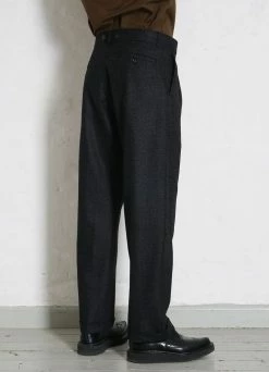HANSEN GARMENTS SUNE | Pleated Wide Cut Trousers | Black Marble -Deals Bottoms Store sune pleated wide cut trousers black marble hansen garments 979771