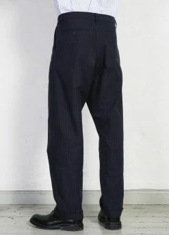 HANSEN GARMENTS SUNE | Pleated Wide Cut Trousers | Blue Pin -Deals Bottoms Store sune pleated wide cut trousers blue pin hansen garments 754757