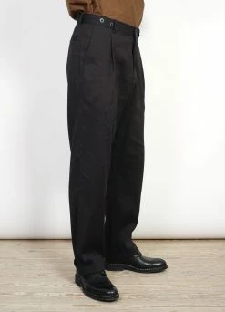 HANSEN GARMENTS SUNE | Pleated Wide Cut Trousers | Coffee Melange -Deals Bottoms Store sune pleated wide cut trousers coffee melange 636700