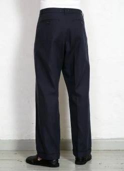 HANSEN GARMENTS SUNE | Pleated Wide Cut Trousers | Dark Blue -Deals Bottoms Store sune pleated wide cut trousers dark blue hansen garments 591625
