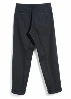 HANSEN GARMENTS SUNE | Pleated Wide Cut Trousers | Dark Blue -Deals Bottoms Store sune pleated wide cut trousers dark blue hansen garments 696733