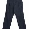 HANSEN GARMENTS SUNE | Pleated Wide Cut Trousers | Navy Melange