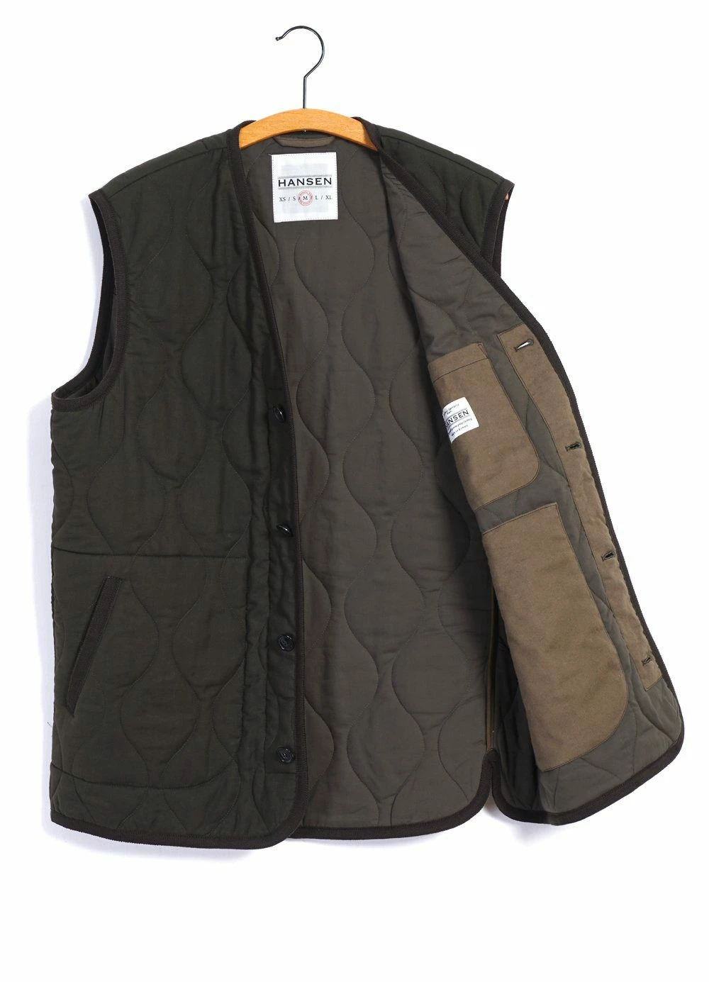 HANSEN GARMENTS TONY | Bonded Padded Vest | Dark Army 6 HANSEN GARMENTS TONY | Bonded Padded Vest | Dark Army - Image 6