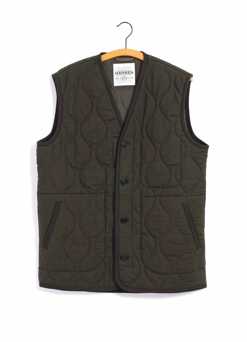 HANSEN GARMENTS TONY | Bonded Padded Vest | Dark Army 1 HANSEN GARMENTS TONY | Bonded Padded Vest | Dark Army