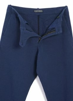 HANSEN GARMENTS TRYGVE | Wide Cut Cropped Trousers | Blue -Deals Bottoms Store trygve wide cut cropped trousers blue hansen garments 124108