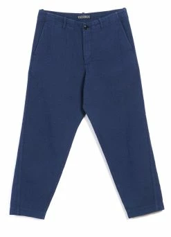 HANSEN GARMENTS TRYGVE | Wide Cut Cropped Trousers | Blue