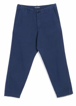 HANSEN GARMENTS TRYGVE | Wide Cut Cropped Trousers | Blue -Deals Bottoms Store trygve wide cut cropped trousers blue hansen garments 956722