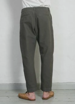 HANSEN GARMENTS TRYGVE | Wide Cut Cropped Trousers | Green Grey -Deals Bottoms Store trygve wide cut cropped trousers green grey hansen garments 517748