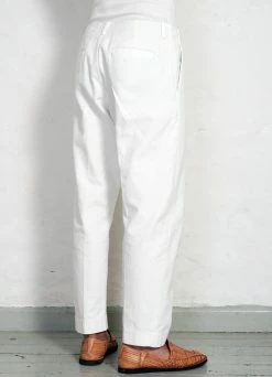 HANSEN GARMENTS TRYGVE | Wide Cut Cropped Trousers | Off White -Deals Bottoms Store trygve wide cut cropped trousers off white hansen garments 764475