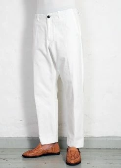 HANSEN GARMENTS TRYGVE | Wide Cut Cropped Trousers | Off White -Deals Bottoms Store trygve wide cut cropped trousers off white hansen garments 913624