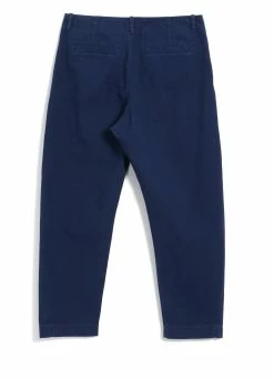HANSEN GARMENTS TRYGVE | Wide Cut Cropped Trousers | Work Blue -Deals Bottoms Store trygve wide cut cropped trousers work blue hansen garments 229192