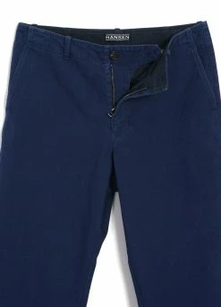 HANSEN GARMENTS TRYGVE | Wide Cut Cropped Trousers | Work Blue -Deals Bottoms Store trygve wide cut cropped trousers work blue hansen garments 367491