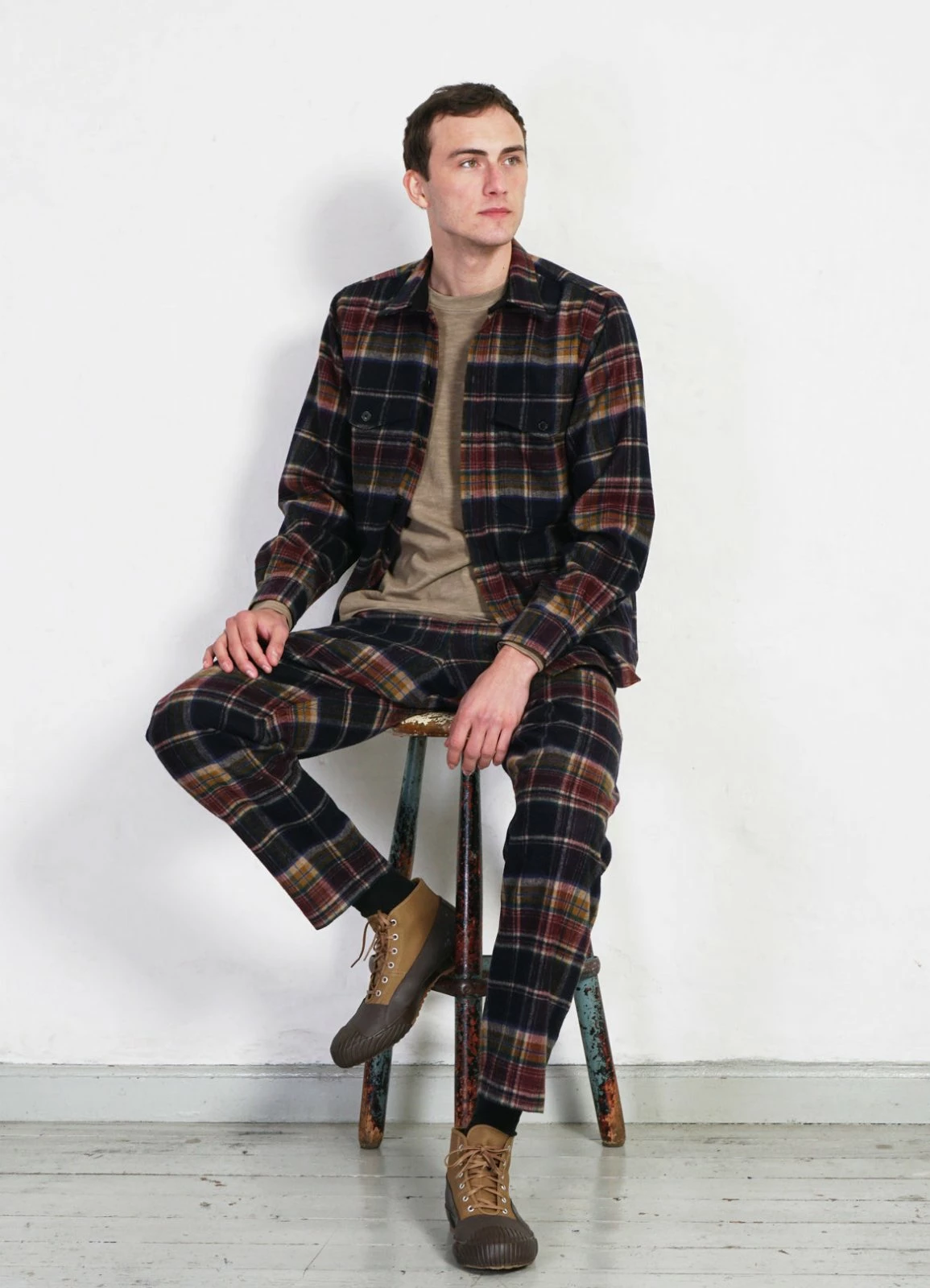 HANSEN GARMENTS TYGE | Wide Cut Cropped Trousers | Multi Colour Check 6 HANSEN GARMENTS TYGE | Wide Cut Cropped Trousers | Multi Colour Check - Image 6