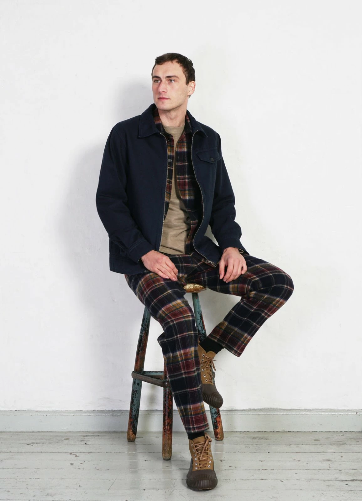 HANSEN GARMENTS TYGE | Wide Cut Cropped Trousers | Multi Colour Check 7 HANSEN GARMENTS TYGE | Wide Cut Cropped Trousers | Multi Colour Check - Image 7