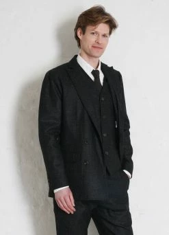 HANSEN GARMENTS WALTER | Classic Double Breasted Blazer | Black Marble 11 HANSEN GARMENTS WALTER | Classic Double Breasted Blazer | Black Marble -Deals Bottoms Store walter classic double breasted blazer black marble hansen garments 640298