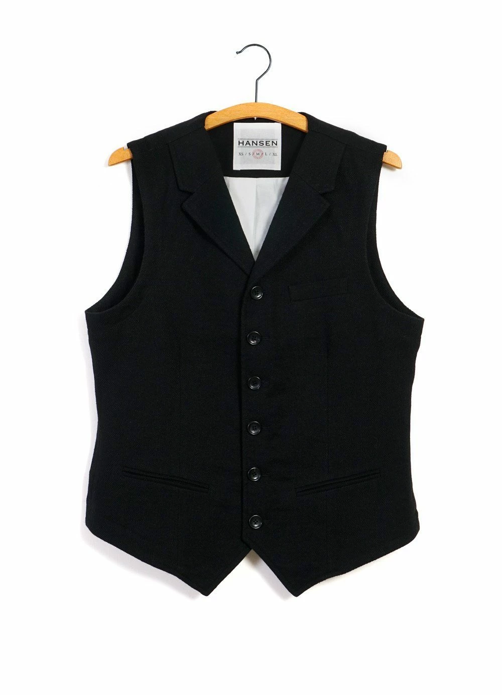 HANSEN GARMENTS WILLIAM | Lapel Waistcoat | Black 1 HANSEN GARMENTS WILLIAM | Lapel Waistcoat | Black